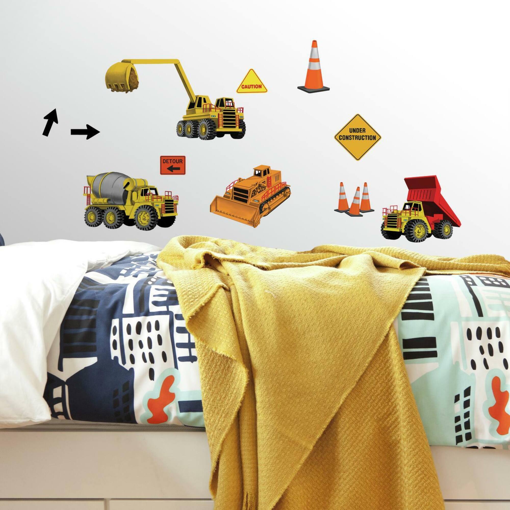 RoomMates Under Construction Peel & Stick Wall Decals